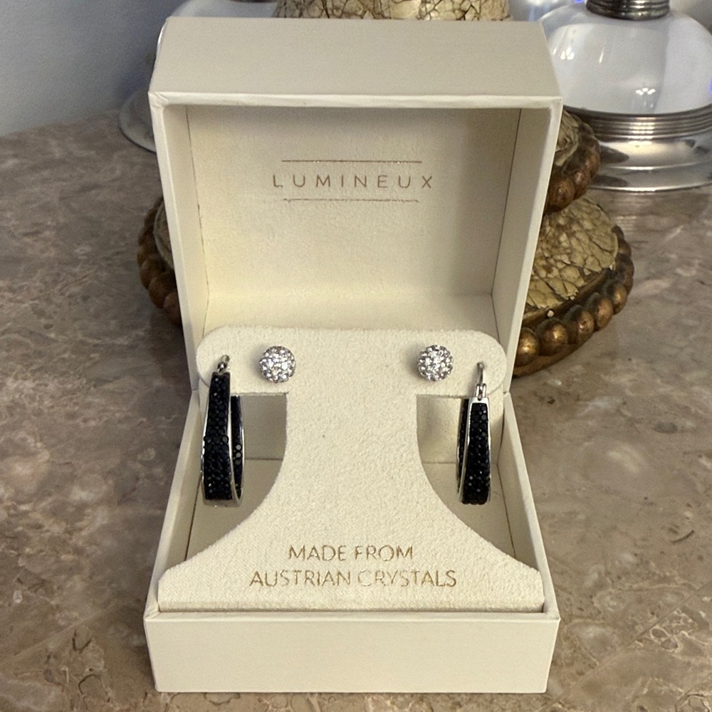 Black and Silver Earrings!  Brand New in Box!